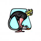 Ostrich with head down, decals stickers