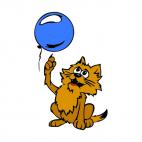 Cat popping balloon, decals stickers