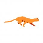 Orange cat walking, decals stickers