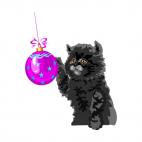 Cat playing with christmas ball, decals stickers