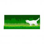 Cat walking on grass, decals stickers