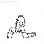 Homer Simpson  zombie the Simpsons, decals stickers