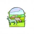 Goats grazing, decals stickers