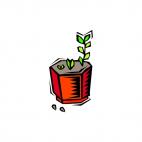 Growing herb in a plantpot, decals stickers