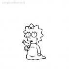 Maggie Simpson the Simpsons, decals stickers