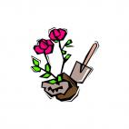 Rose plant digging, decals stickers