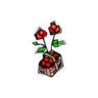 Roses and strawberries basket, decals stickers