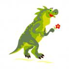 Dinosaur with flower, decals stickers
