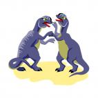 Dinosaurs fighting, decals stickers