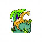 Giraffe on two legs, decals stickers
