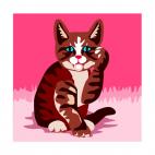 Brown cat, decals stickers