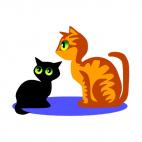Black and brown cats, decals stickers