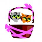 Cats in a basket, decals stickers