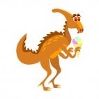 Dinosaur eating ice cream, decals stickers
