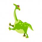 Green dinosaur with legs up, decals stickers