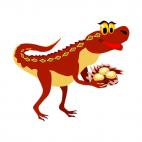 Dinosaur holding egg nest, decals stickers