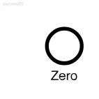Zero asian symbol word, decals stickers