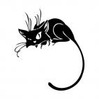 Cat with long tail, decals stickers