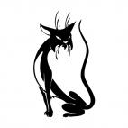 Cat with long tail, decals stickers