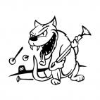 Cat hunting mouse with dart shotgun, decals stickers