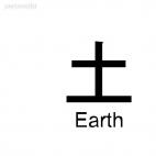 Earth asian symbol word, decals stickers
