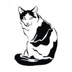 Cat sitting down, decals stickers