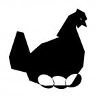 Chicken with eggs, decals stickers