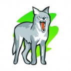 Wolf roaring, decals stickers