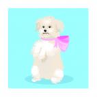 Poodle standing on two paws, decals stickers