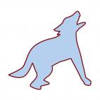Dog yapping silhouette, decals stickers