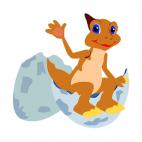 Dinosaur hatching, decals stickers