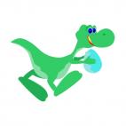 Dinosaur running with egg, decals stickers
