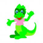 Dinosaur waving hand, decals stickers