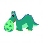 Stegosaurus looking at egg, decals stickers