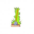 Shovel and garden, decals stickers