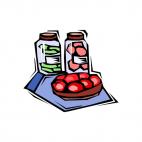 Vegetables jar and basket, decals stickers