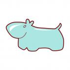 Hippopotamus silhouette, decals stickers