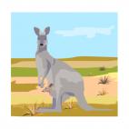 Kangaroo with baby, decals stickers