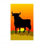 Oxen at sunset, decals stickers