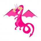Pink dragon, decals stickers