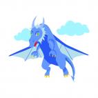 Flying blue dragon, decals stickers