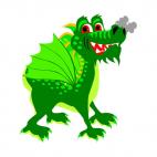 Crazy green dragon, decals stickers