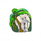 Elephant rubbing itself on tree, decals stickers