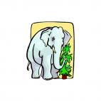 Elephant grabbing leaves, decals stickers