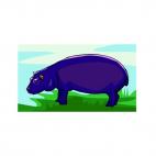 Blue hippopotamus, decals stickers