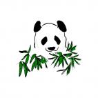 Panda with leaves, decals stickers