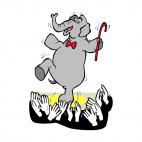 Elephant dancing, decals stickers