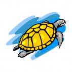 Turtle swimming, decals stickers
