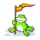 Frog with flag, decals stickers