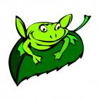 Frog on leaf, decals stickers
